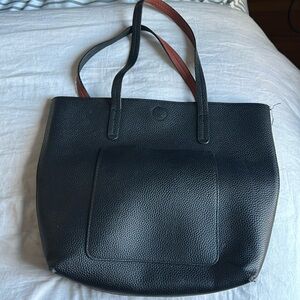 🌞Black faux leather tote bag